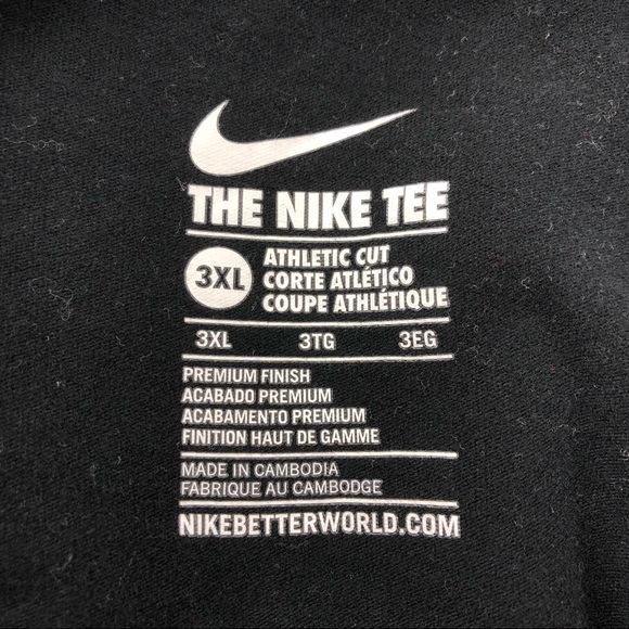 Nike Black Athletic Cut Short Sleeve Tee, Size 3XL - Picture 4 of 6